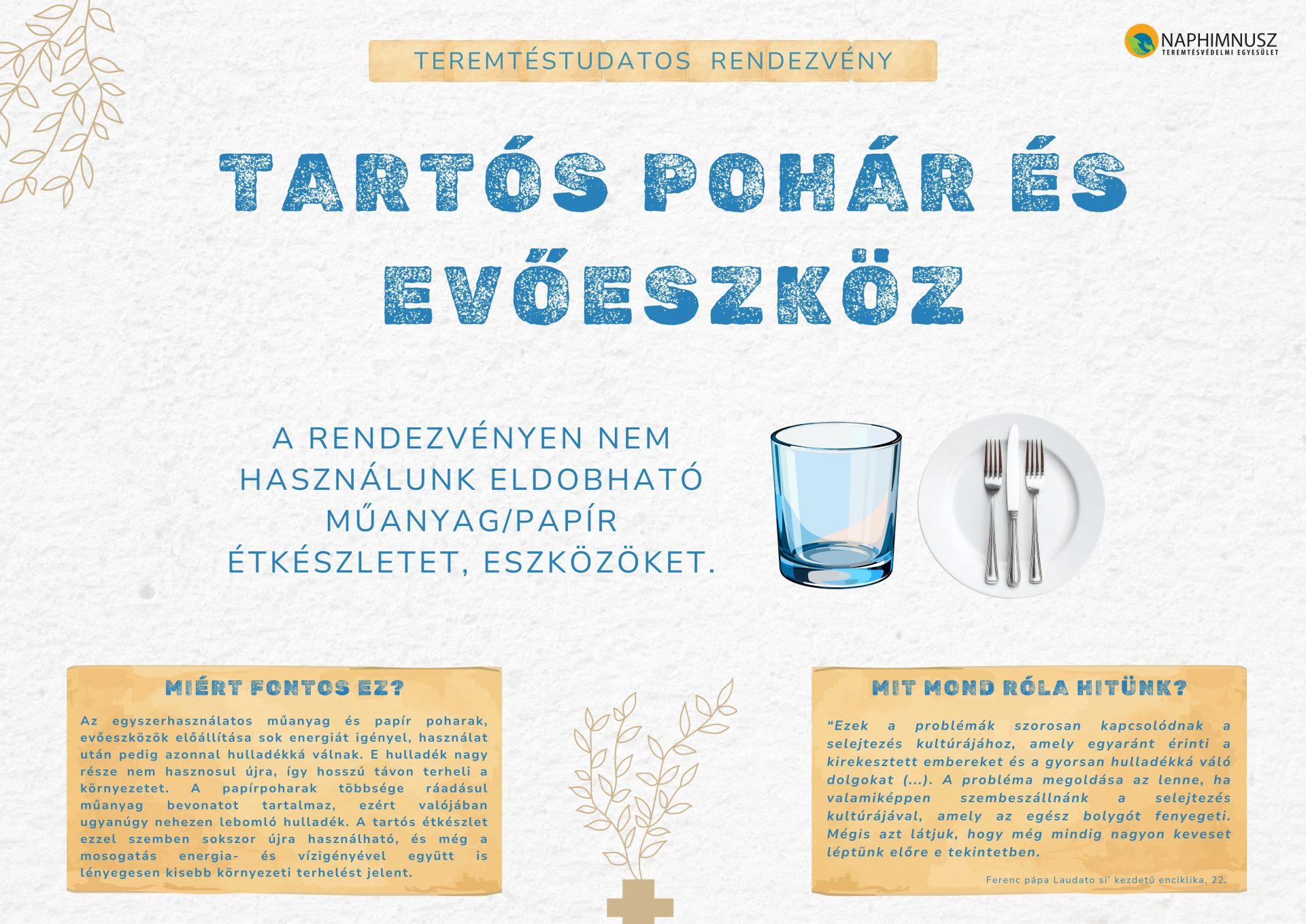 Teremtésvédelmi ajánlások egyházi rendezvények szervezéséhez, programokhoz